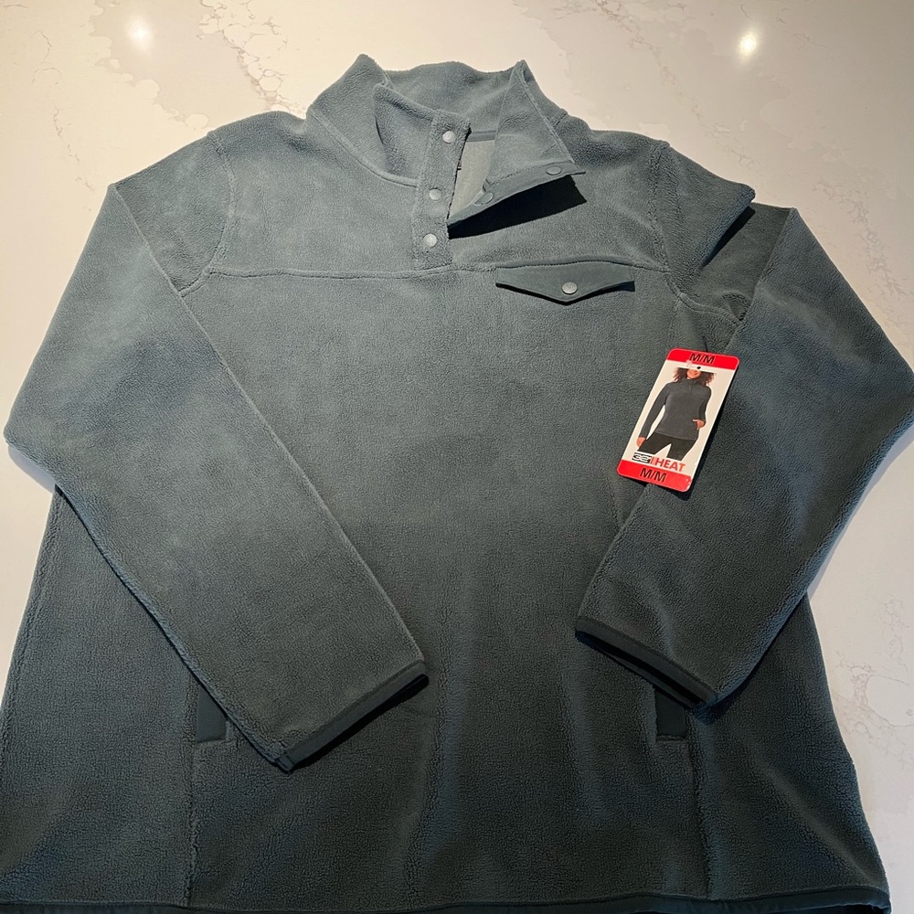 32 Degrees Greeny/Grey Fleece Pullover